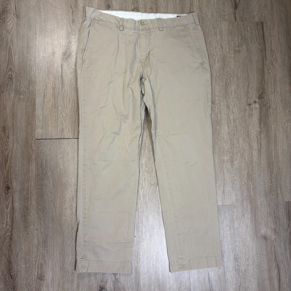 Polo Ralph Lauren Mens Chino Pants 34x30 Tan Brown Slim Fit 100% Cotton